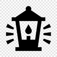 flashlight, battery operated, solar powered, camping icon svg