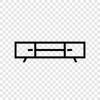 flat TV bench, round TV bench, TV bench icon svg