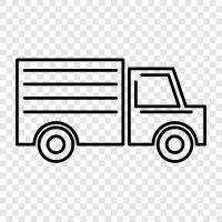 flatbed truck, cargo truck, freight truck, box truck icon svg