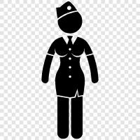 Flight Attendant, Flight Crew, Air Hostess, Cabin Crew icon svg