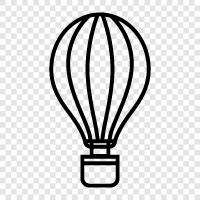 Flug, Heißluftballon, Heliumballon, Partyballon symbol