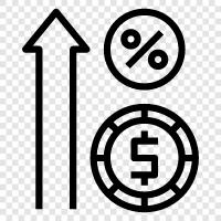 floating rate, variable interest, variable rate, variableinterest loan icon svg