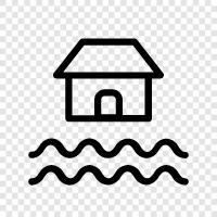 Hochwasserversicherung, Auen, Hochwasser symbol