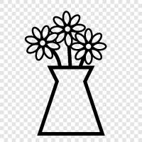 flower pot, flower arrangement, flower container, flower pottery icon svg