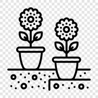 Blumentopf Pflanzer, Blumentopf Stand, Blumentopf Tablett, Blumentopf symbol