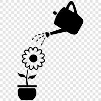 Flower Watering, Hose Watering, Garden Watering, Flower Pot icon svg