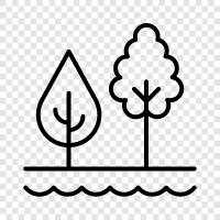 flowers, trees, animals, hiking icon svg