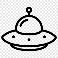 flying saucer, alien, extraterrestrial, unidentified flying object icon svg