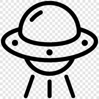 flying saucer, alien, space, extraterrestrial icon svg