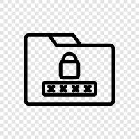 Folder security, Folder encryption, Folder privacy, Folder data security icon svg
