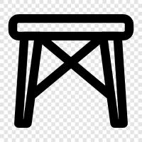Сложенный стол с Umbrella, сложенный стол с креслом, сломанный, сморщенный стол Значок svg