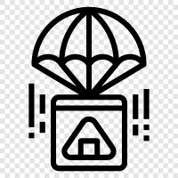 food, parachute, eat, food truck icon svg