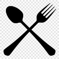 food fork, fork and knife, kitchen utensils, dining utens icon svg