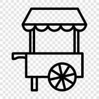 Lebensmittelständer, Lebensmittelwagen, Street Food, Food Court symbol