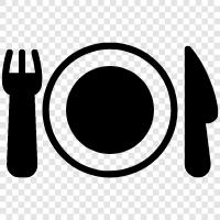 gıda, yeme, tabak, gümüş eşya ikon svg