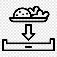 food trays, kitchen trays, breakfast trays, lunch trays icon svg