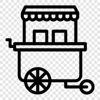 food truck, street food, food stand, popup restaurant icon svg