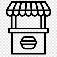 Food Truck, Food Stand offen spät, Food Stand in meiner Nähe, Food Stand symbol