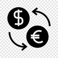 foreign exchange rates, money, stocks, bonds icon svg