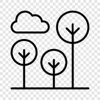 forest, saplings, leaves, bark icon svg