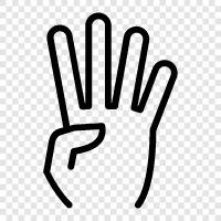 four fingers, hand, human, anatomy icon svg