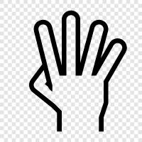 four fingers, hand, hand gesture, hand position icon svg