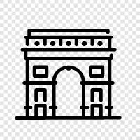 france, paris, victoria, arcde triomphe icon svg