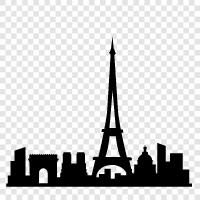 France, City of Lights, Eiffel Tower, Louvre Museum icon svg