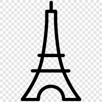 France, Eiffel Tower, Louvre Museum, Notre Dame Cathedral icon svg