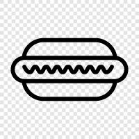 frankfurter, wiener, sausage, hot dogs icon svg