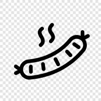 frankfurter, sausage, wiener, hot dog stand icon svg