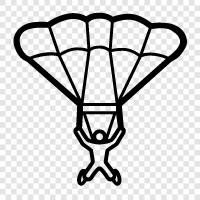 freefall, parachutes, jump, skydive icon svg