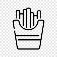 French fries, fresh French fries, frozen French fries, oven roasted French fries icon svg