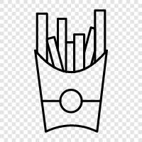 french fries, potato fries, salt, vinegar icon svg