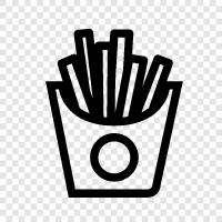 French fries, Belgian fries, sweet potato fries, potato fries icon svg