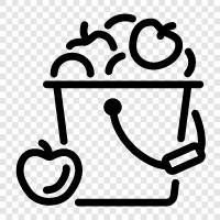 Fruit, Fruit basket, fruit basket delivery icon svg