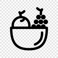 fruit, bowl, fresh, healthy icon svg