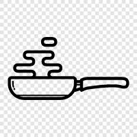 frying pans, frying pan sizes, frying pan materials, frying pan reviews icon svg