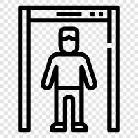 full body scanner, airport security, pat down, metal detector icon svg