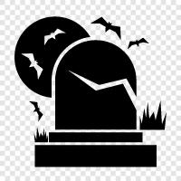 funeral, burial, burial ground, cemetery plot icon svg