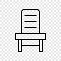 furniture, office, chair, wooden icon svg