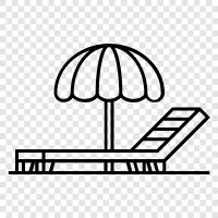 Möbel, Aussen, Innenhof, Sonnenschirm symbol