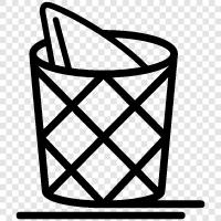 Garbage Can, Can, Waste Bin, Recycling Bin icon svg