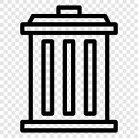 çöp, rubbish, trashcan, garbage can ikon svg