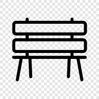 garden bench, deck bench, porch bench, outside bench icon svg