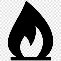 Gasflammen, Gasfeuer, Gaskamin, Gasherd symbol