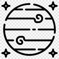 Gasriese, Größe, Entfernung von Erde, Mond symbol