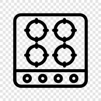 Gas stove, Electric stove, Cast iron stove, Cooktop icon svg