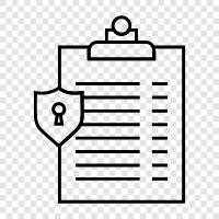 GDPR notepad, privacy notepad icon svg