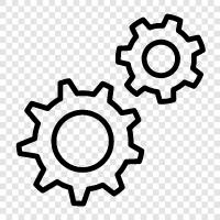 gearboxes, gear drives, gears, sprockets icon svg